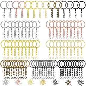 img 4 attached to 🔑 210-Piece Keychain Open Rings Screw Eye Pins Set: Ideal for Crafts and Jewelry Making