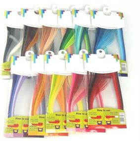 img 1 attached to 🌈 Sticky Back Quilling Strips - 1100 Strips of 3mm Width in 44 Vibrant Shades