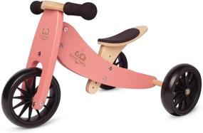 img 2 attached to Kinderfeets TinyTot 2-in-1 Wooden Balance Bike and Tricycle - Convertible Bike Trike, Sustainable & Eco-Friendly Ride-On Toy for Kids and Toddlers (Coral)