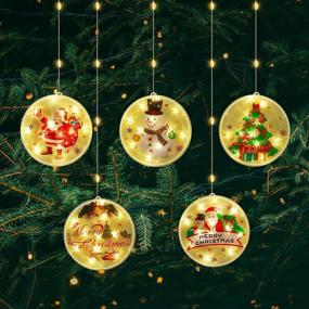 img 4 attached to 🎄 Christmas Decor Lights, Hanging Tree Lights, Set of 5 Christmas Falling String Lights, Party Christmas Lights, Window Curtain String Light, Garden Decoration