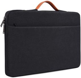img 3 attached to Waterproof Laptop Briefcase Bag for 14 Inch Notebooks - Compatible with DELL XPS 15, Acer Chromebook 14, HP Pavilion X360 & More
