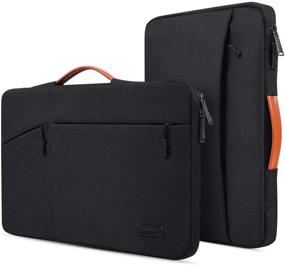 img 4 attached to Waterproof Laptop Briefcase Bag for 14 Inch Notebooks - Compatible with DELL XPS 15, Acer Chromebook 14, HP Pavilion X360 & More