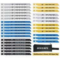 🔪 30-piece u-shank jigsaw blade set for wood, plastic, and metal cutting - compatible with bosch, dewalt, skil, black and decker - includes 6t, 8t, 10t, 14t, 18t, 24t, 32t blades - complete with 420d zipper bag логотип