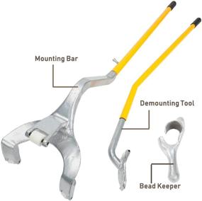 img 3 attached to 🚚 BLACKHORSE-RACING 17.5&#34; to 24.5&#34; Tire Changer Mount/Demount Tool for Trucks - Tubeless Extra Bead Keeper - Yellow