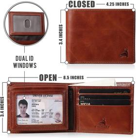 img 2 attached to 👝 CALFART Genuine Leather Bifold Wallet with Windows