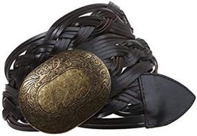 img 4 attached to Wide Braided Oval Disc Leather Women's Accessories and Belts