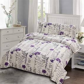 img 3 attached to Floral Lightweight Bedspread Coverlet Reversible