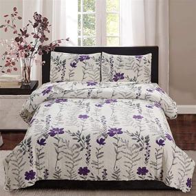 img 4 attached to Floral Lightweight Bedspread Coverlet Reversible