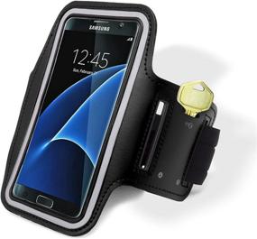 img 4 attached to 📱 Samsung Galaxy S7 Edge Armband: Bastex Black Runners Armband Case with Key Slot - G935 Compatible