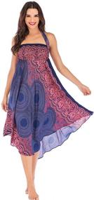 img 2 attached to FEOYA Womens Bohemian Pleated Clothing Women's Clothing