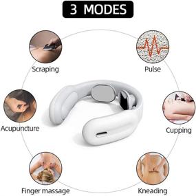 img 3 attached to 🔥 Portable Neck Massager with Heat: Intelligent Cordless Device for Deep Tissue Massage - 3 Modes, 15 Levels, Use at Home, Outdoor, Office, Car