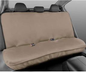 img 2 attached to 🚗 Motor Trend AquaShield Beige Waterproof Car Seat Cover – Padded Neoprene Back Seat Protector for Kids & Dogs – Interior Accessories for Auto Truck Van SUV