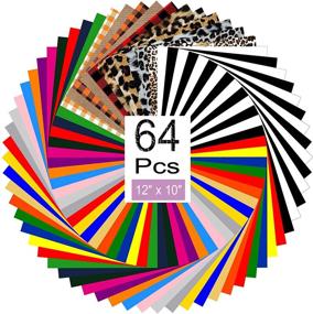 img 4 attached to Complete PABUES HTV Heat Transfer Vinyl Bundle - 64 Pack 12” × 10” Iron on Vinyl for T-Shirt, 28 Assorted Colors - Includes 2 Teflon Sheets