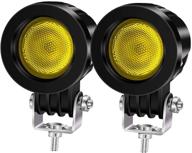 🏍️ 10w 2-inch led motorcycle driving lights - mini fog lights for atv, motorbike, scooter accent - front headlight in yellow logo