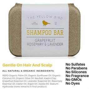 img 1 attached to 🍇 Organic Grapefruit, Rosemary, and Lavender Solid Bar Shampoo Soap - Sulfate Free. Gentle Scalp + Hair Care with Mild Natural Ingredients