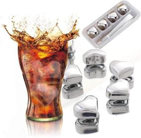 img 1 attached to ❤️ Premium Heart Shaped Whiskey Stones Ice Cubes – Stainless Steel, Reusable with Tongs: Perfect Whisky Gift Sets for Men and Women on Valentine's Day, Birthdays, Thanksgiving, Christmas