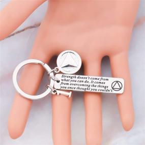 img 2 attached to Sobriety Anniversary Keychain - Symbolic AA NA Recovery Gift for Addiction Recovery, Celebrate Sober 1/2/3/4/5 Months - Jewelry