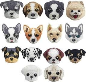 img 4 attached to 🐶 Enhance Your Style with Woohome 14 PCS Dog Iron On Patches Sew On Patches DIY Decoration or Repair: Embroidered Appliques for Clothing, Backpacks, Jeans, T-Shirts, Caps, and Shoes