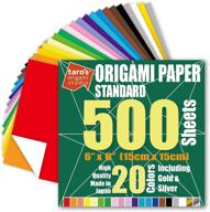 🎴 taro's origami studio: premium japanese paper - 500 sheets, 20 colors, 6 inch size, one sided, square shape, easy fold for beginners (incl. gold and silver), made in japan logo