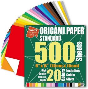 img 4 attached to 🎴 Taro's Origami Studio: Premium Japanese Paper - 500 Sheets, 20 Colors, 6 Inch Size, One Sided, Square Shape, Easy Fold for Beginners (Incl. Gold and Silver), Made in Japan