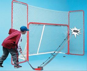 img 1 attached to Enhance Your Ice Hockey Training with EZGoal Hockey Backstop, Red/White 10' x 6' - Unleash Your Full Potential!