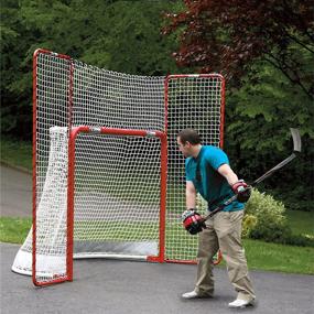 img 2 attached to Enhance Your Ice Hockey Training with EZGoal Hockey Backstop, Red/White 10' x 6' - Unleash Your Full Potential!