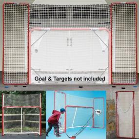 img 4 attached to Enhance Your Ice Hockey Training with EZGoal Hockey Backstop, Red/White 10' x 6' - Unleash Your Full Potential!