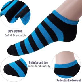 img 3 attached to Luriesal Colorful No Show Socks for Women - 6 Pairs of Cotton Athletic Low Cut Ankle Socks