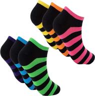 luriesal colorful no show socks for women - 6 pairs of cotton athletic low cut ankle socks logo