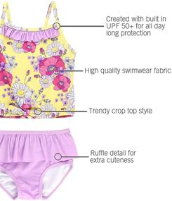 img 1 attached to 👶 Adorable RuffleButts Cropped Peplum Tankini: Trendy 2 Piece Swimsuit for Baby/Toddler Girls with Ruffles