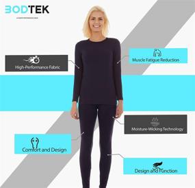 img 3 attached to 🔥 Stay Warm with Bodtek Thermal Long Underwear for Women - Premium Fleece Lined Base Layer Set for Cold Weather