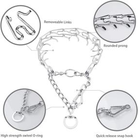 img 3 attached to 🐶 Improved Dog Training Prong Collar with Quick Release Clip for Dogs - Adjustable Chrome Plated Pinch Collar for Small, Medium, and Large Breeds