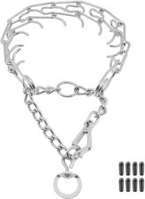 img 4 attached to 🐶 Improved Dog Training Prong Collar with Quick Release Clip for Dogs - Adjustable Chrome Plated Pinch Collar for Small, Medium, and Large Breeds