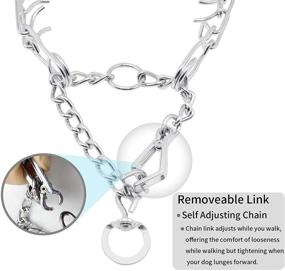 img 2 attached to 🐶 Improved Dog Training Prong Collar with Quick Release Clip for Dogs - Adjustable Chrome Plated Pinch Collar for Small, Medium, and Large Breeds