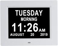 🕒 aowasi advanced auto-dimming digital day calendar clock with large date and time display, 8 alarm options, battery backup - ideal for seniors with dementia, alzheimer's, impaired vision, or memory loss logo
