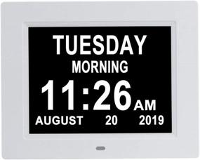 img 4 attached to 🕒 Aowasi Advanced Auto-Dimming Digital Day Calendar Clock with Large Date and Time Display, 8 Alarm Options, Battery Backup - Ideal for Seniors with Dementia, Alzheimer's, Impaired Vision, or Memory Loss