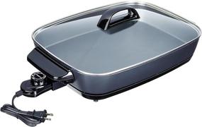 img 2 attached to 🍳 Presto 06858 Slimline Skillet Electric with Glass Cover, 16 Inch, Black – Enhance Your Cooking Experience!