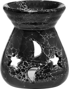 img 1 attached to 🕯️ Пара 2 декоративных черных керамических горелок для ароматерапии/подставок для аромалампы с эфирными маслами для декора дома - MyGift