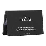 🌿 boscia vegan natural charcoal blotting linens - oil control face blotting sheets for clean skincare, charcoal blotting paper, travel size 100 ct logo