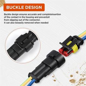 img 3 attached to 🔌 150 Pieces/15 Kits Waterproof Motorcycle Car Electrical Wire Connector Terminals, Automotive Electrical Connectors Plug Kit, 2 Pin Truck Harness Plug Car Spark Plug Connector for Car, Truck - YASUOA