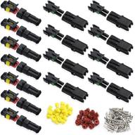 🔌 150 pieces/15 kits waterproof motorcycle car electrical wire connector terminals, automotive electrical connectors plug kit, 2 pin truck harness plug car spark plug connector for car, truck - yasuoa logo