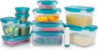🍱 11 pack airtight food storage containers with lids - bpa-free plastic container set - clear rectangular vacuum seal containers by seizon sfhw-fs logo