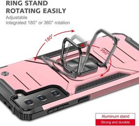 img 1 attached to Galaxy S21 Case （Not Fit S21 Plus With 2Pcs Tempered Glass Screen Protector Hybrid Shockproof 360 Rotating Ring Holder Kickstand Car Mount Heavy Duty Protection Cover For Samsung S21 5G -Pink