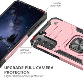 img 2 attached to Galaxy S21 Case （Not Fit S21 Plus With 2Pcs Tempered Glass Screen Protector Hybrid Shockproof 360 Rotating Ring Holder Kickstand Car Mount Heavy Duty Protection Cover For Samsung S21 5G -Pink