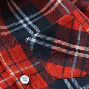 img 1 attached to 👕 Boys' Clothing - Uwback Flannel Check Shirts with Sleeve Cuffs for Tops, Tees, & Shirts