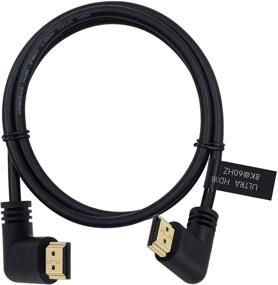 img 4 attached to 🔌 Poyiccot 8K HDMI 2.1 Cable 3.3ft - 8K 60Hz Video, 3D HDR - Right Angle HDMI Male to Left Angle HDMI 2.1 Cable for TV/Xbox/PS4/PS5 - 48Gbps High-Speed Transmission