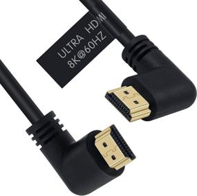 img 3 attached to 🔌 Poyiccot 8K HDMI 2.1 Cable 3.3ft - 8K 60Hz Video, 3D HDR - Right Angle HDMI Male to Left Angle HDMI 2.1 Cable for TV/Xbox/PS4/PS5 - 48Gbps High-Speed Transmission