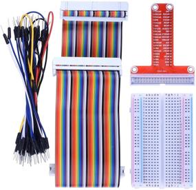 img 4 attached to 🔌 Enhance Your Raspberry Pi with kuman RPi GPIO Breakout Expansion Kit: T-Type Expansion Board, Solderless Breadboard, Extension Cable, Jump Wires K80