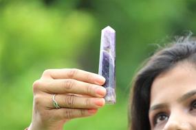 img 1 attached to 🔮 Genuine Amethyst Obelisk Tower: Crystal Therapy with Free Booklet - Jet International, 8 Facet Aura Rock Crystal, Natural Polished Earth Spirit Balancing Gemstone for Chakra Healing, Energy Reiki, and Psychic Gift Therapy