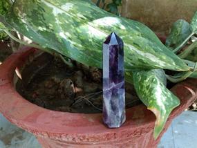 img 4 attached to 🔮 Genuine Amethyst Obelisk Tower: Crystal Therapy with Free Booklet - Jet International, 8 Facet Aura Rock Crystal, Natural Polished Earth Spirit Balancing Gemstone for Chakra Healing, Energy Reiki, and Psychic Gift Therapy